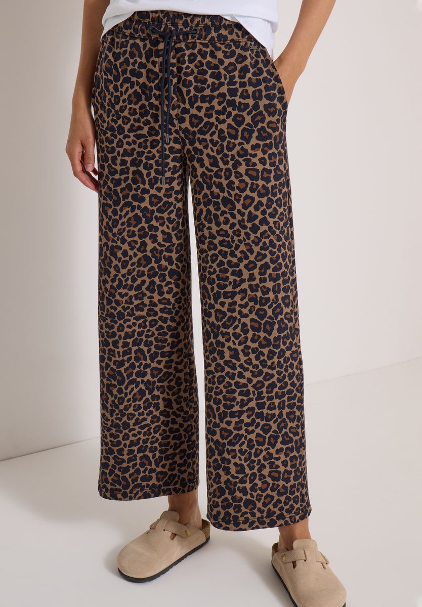 Wide Leg Hose in Silk-Touch-Qualität