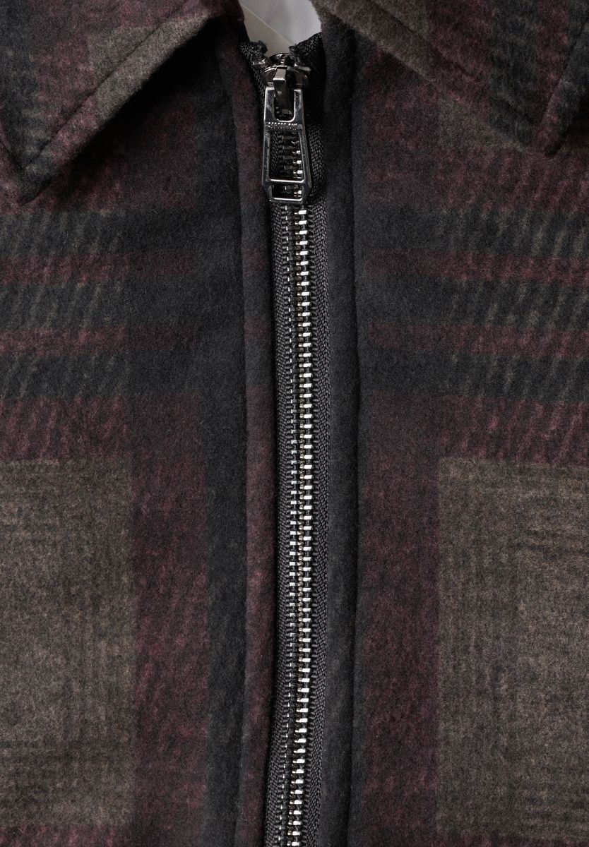 Gefütterter Blouson mit Karomuster