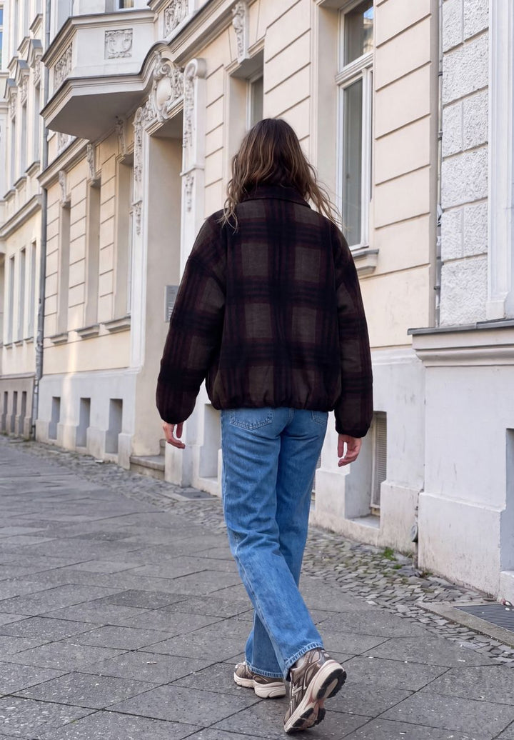Gefütterter Blouson mit Karomuster