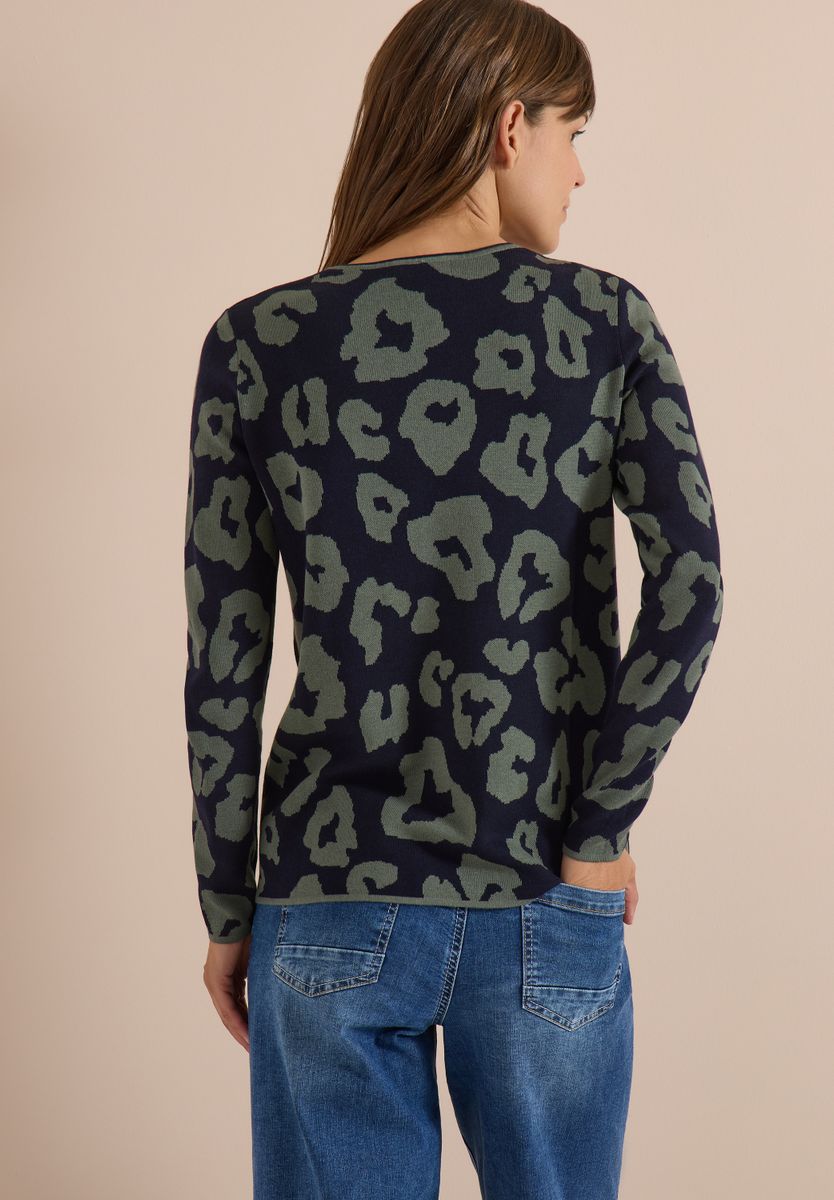 Pullover mit Rundhals und Leo-Muster