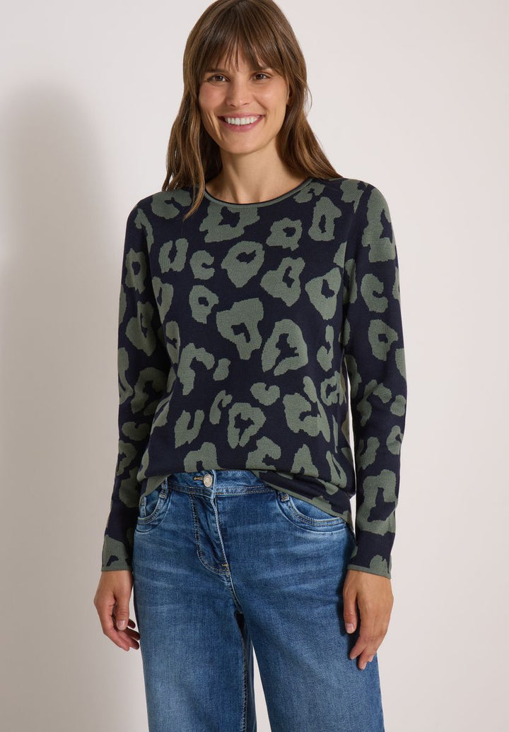 Pullover mit Rundhals und Leo-Muster