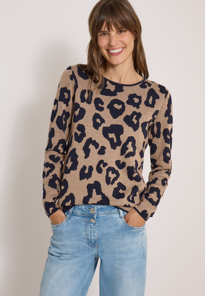 Pullover mit Rundhals und Leo-Muster