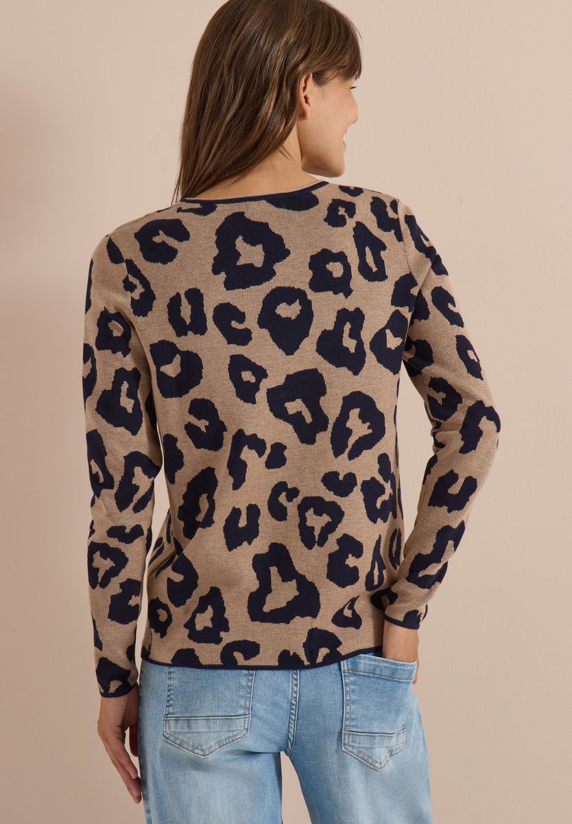 Pullover mit Rundhals und Leo-Muster