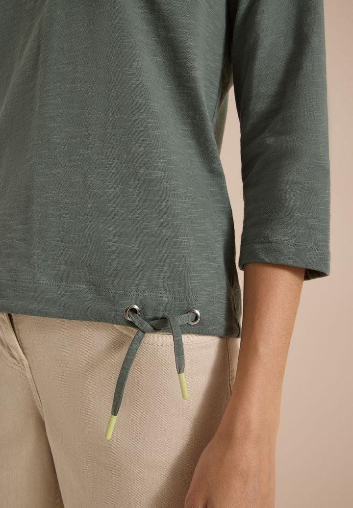 3/4-Arm Shirt mit Rundhals in Unifarbe