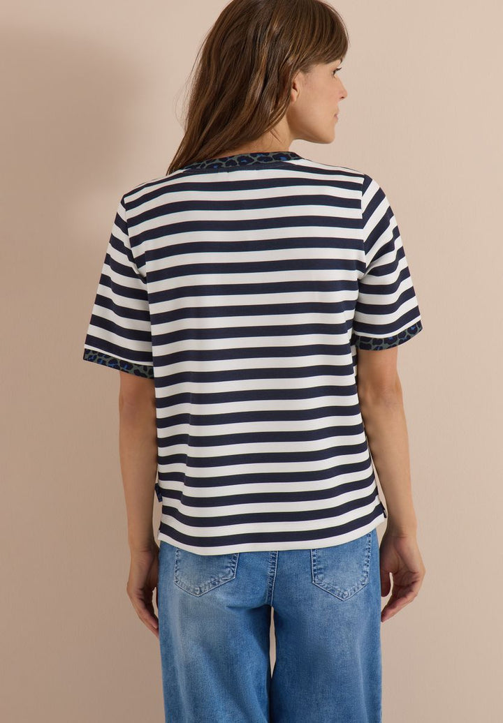 T-Shirt mit Rundhals und Leo-Details