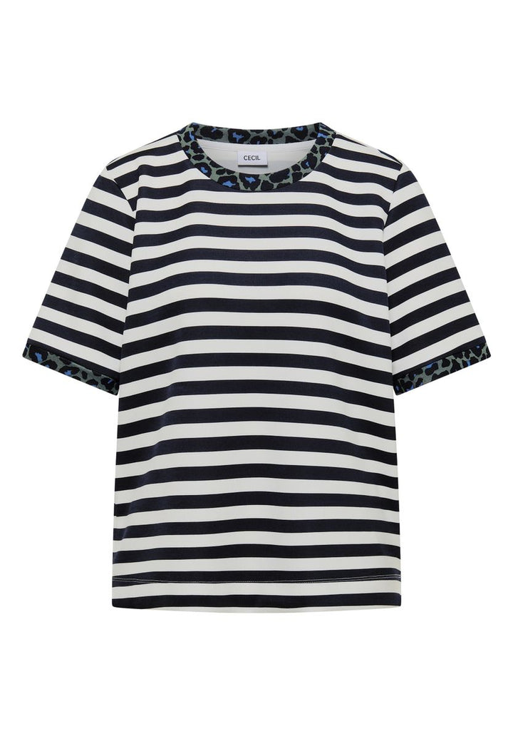 T-Shirt mit Rundhals und Leo-Details