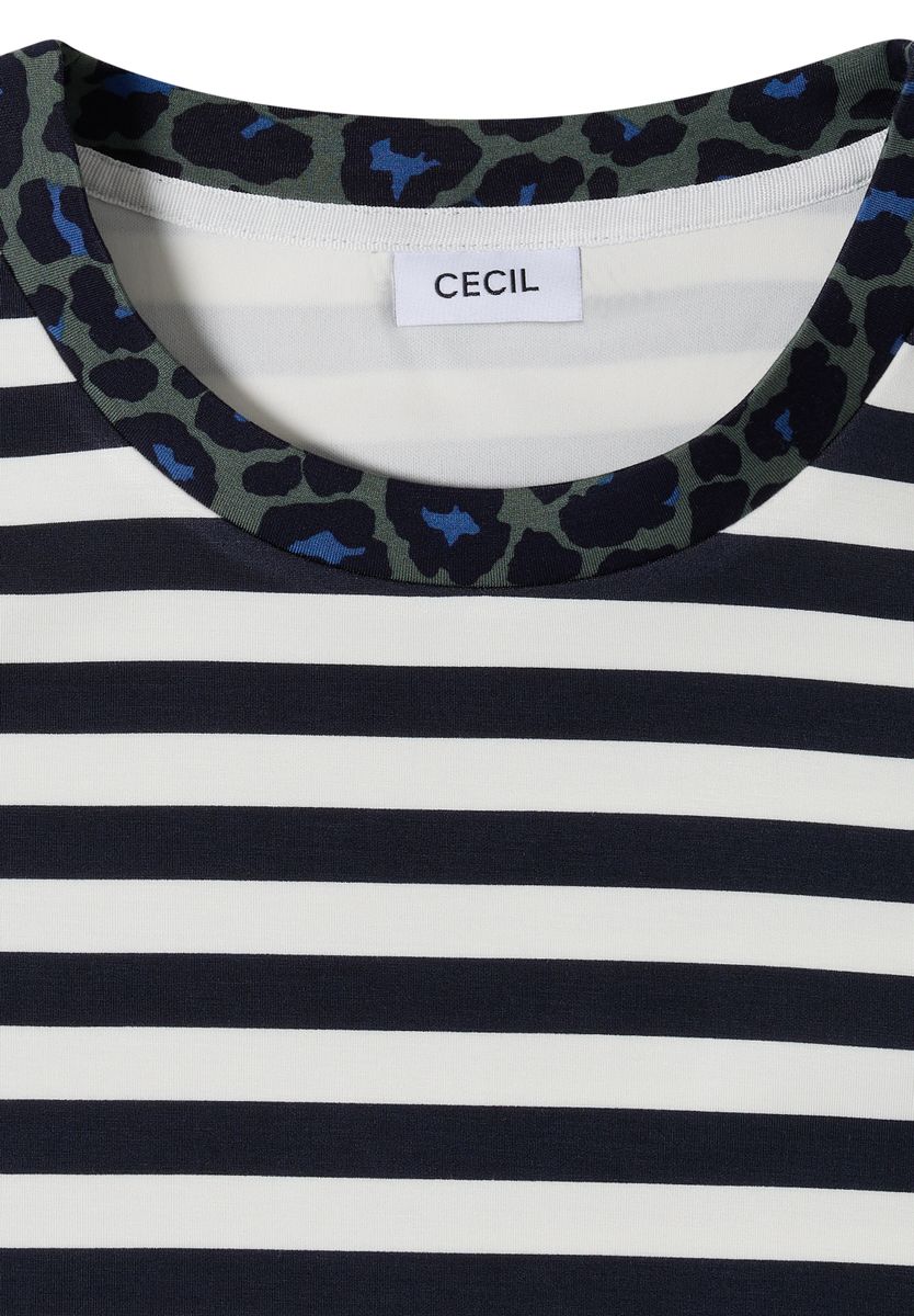 T-Shirt mit Rundhals und Leo-Details