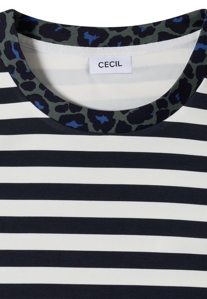 T-Shirt mit Rundhals und Leo-Details