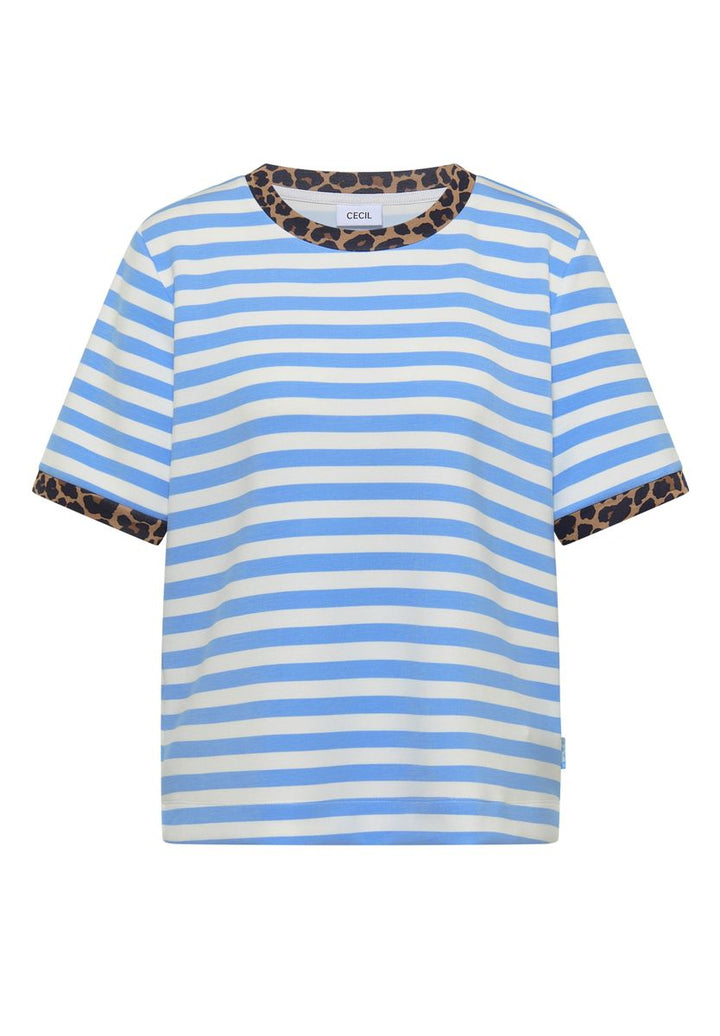 T-Shirt mit Rundhals und Leo-Details