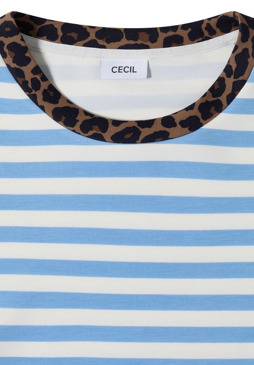T-Shirt mit Rundhals und Leo-Details