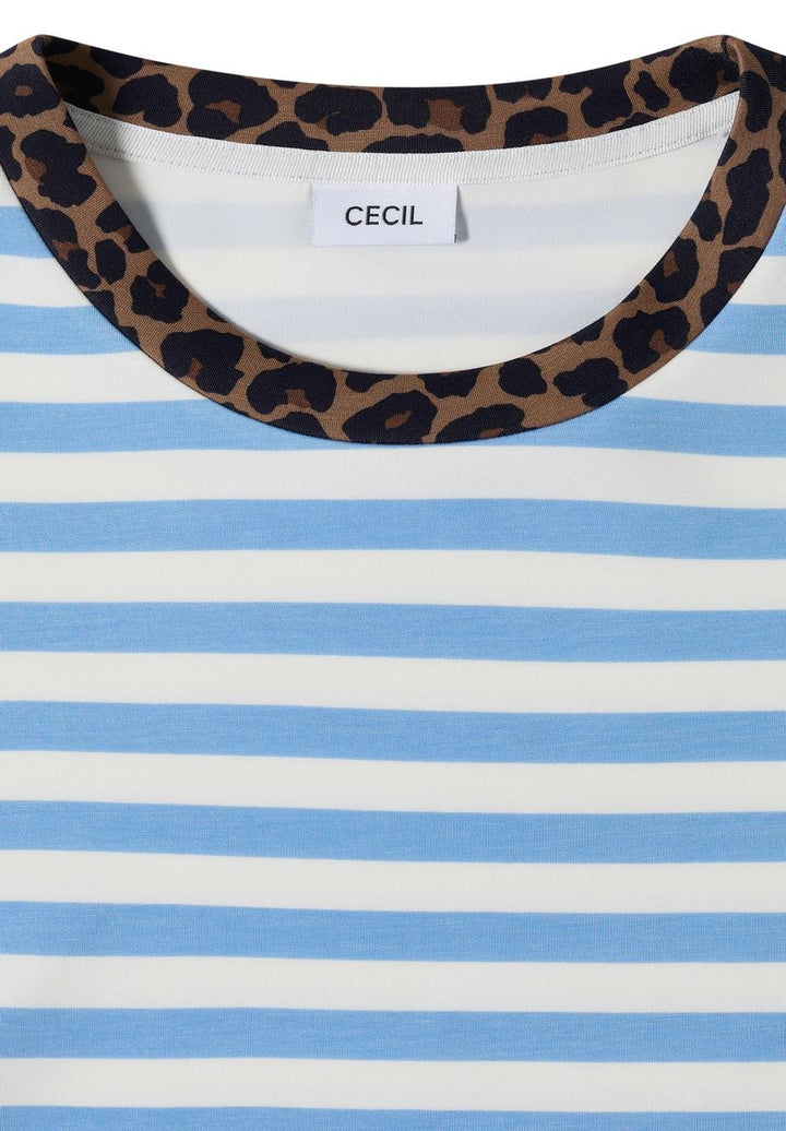 T-Shirt mit Rundhals und Leo-Details