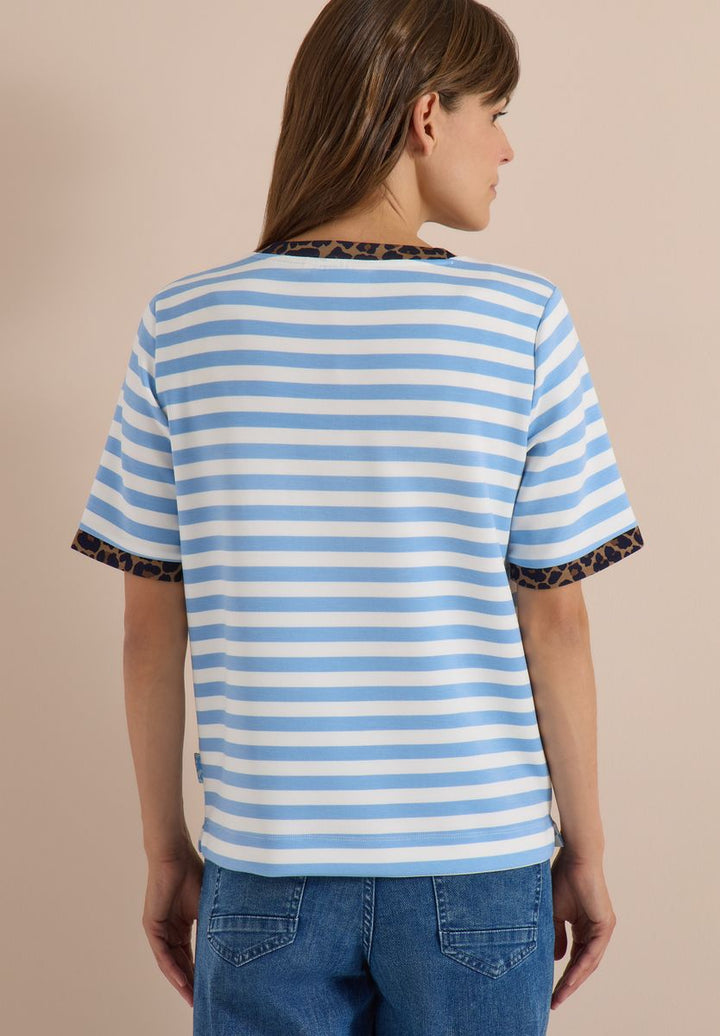 T-Shirt mit Rundhals und Leo-Details