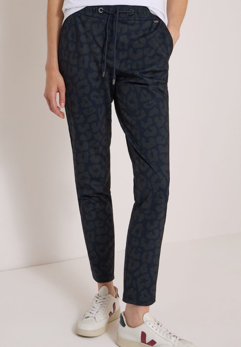 Mid Waist Slim Leg Hose im Casual Fit