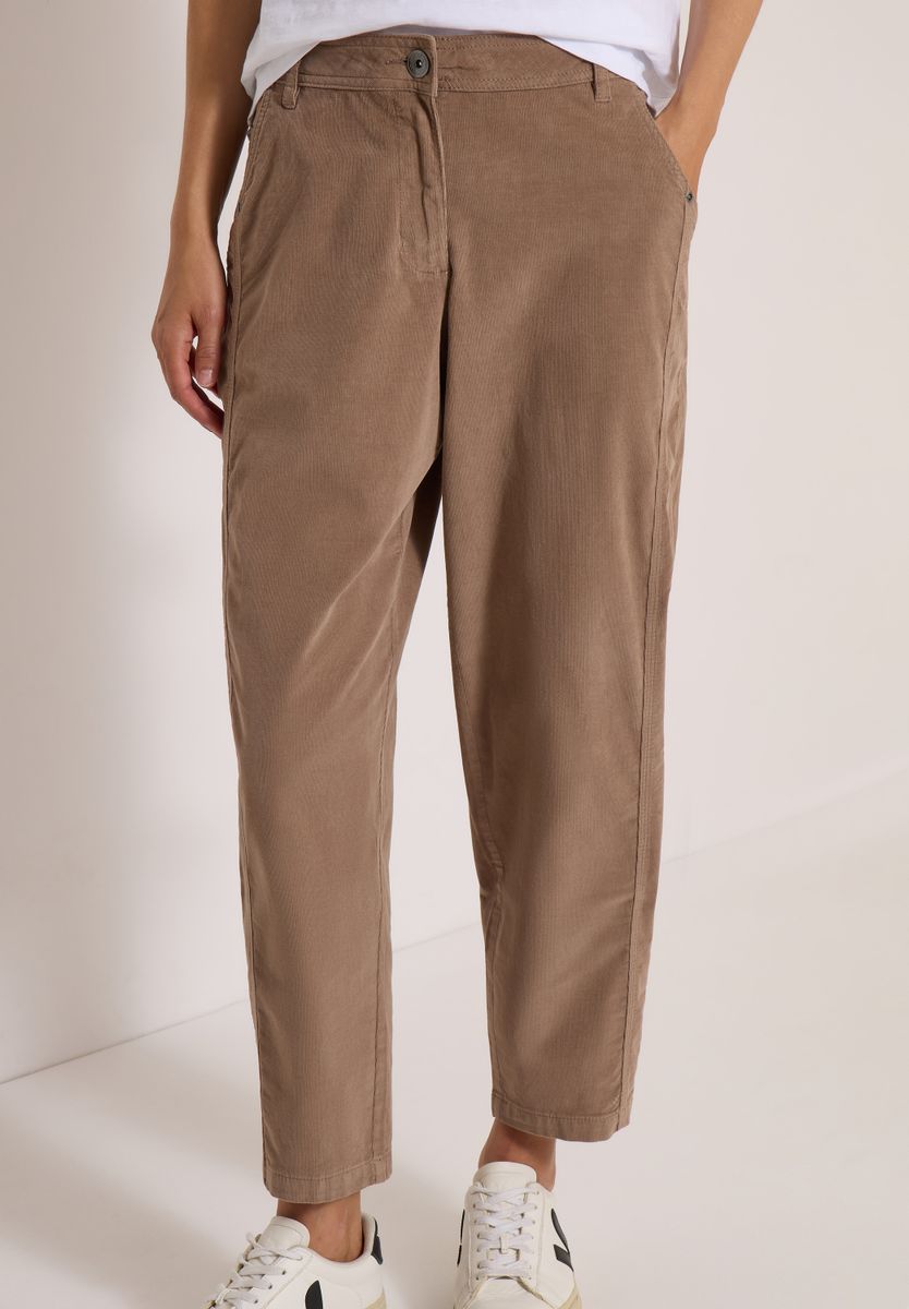 Mid Waist Barrel Leg Hose im Casual Fit