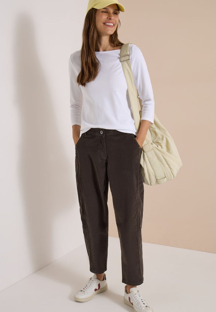 Mid Waist Barrel Leg Hose im Casual Fit