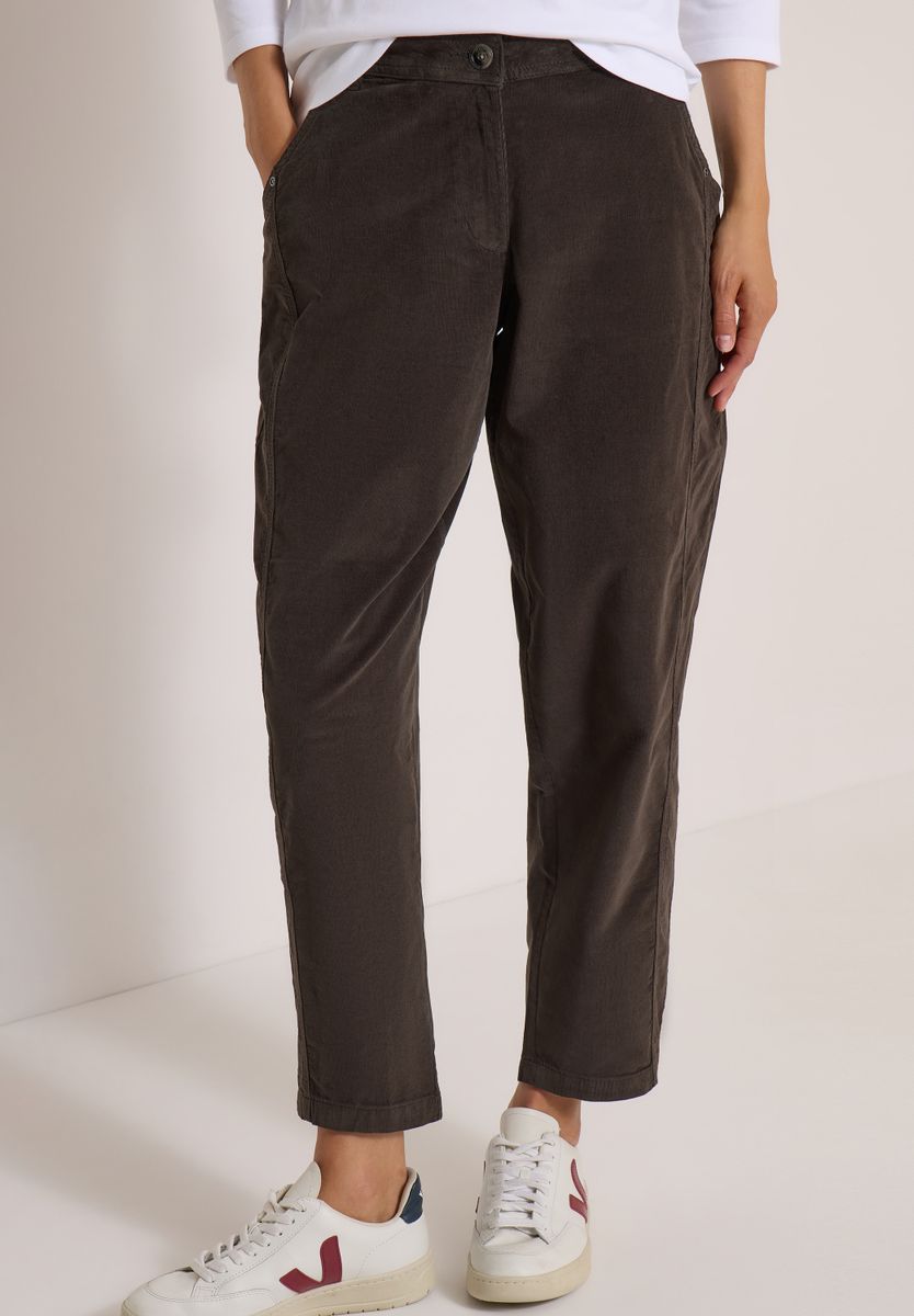 Mid Waist Barrel Leg Hose im Casual Fit