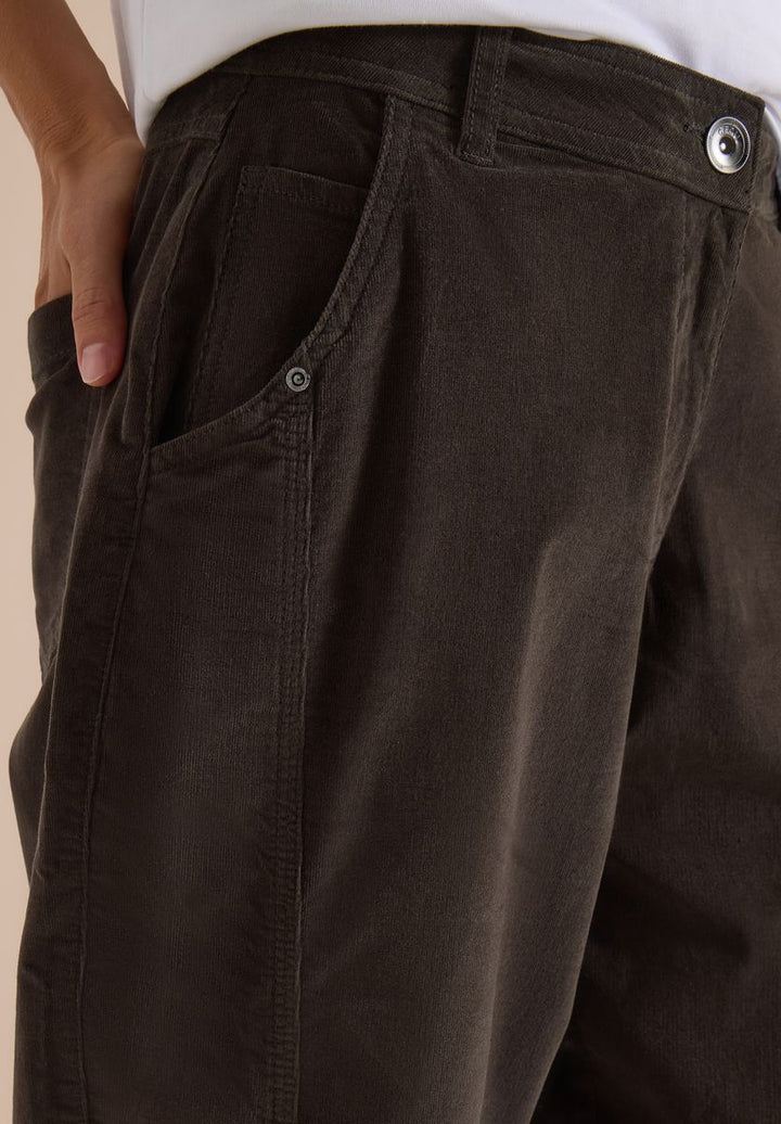 Mid Waist Barrel Leg Hose im Casual Fit
