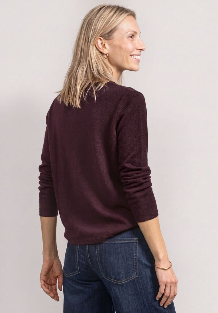 Pullover mit Boat Neck und Rollkanten