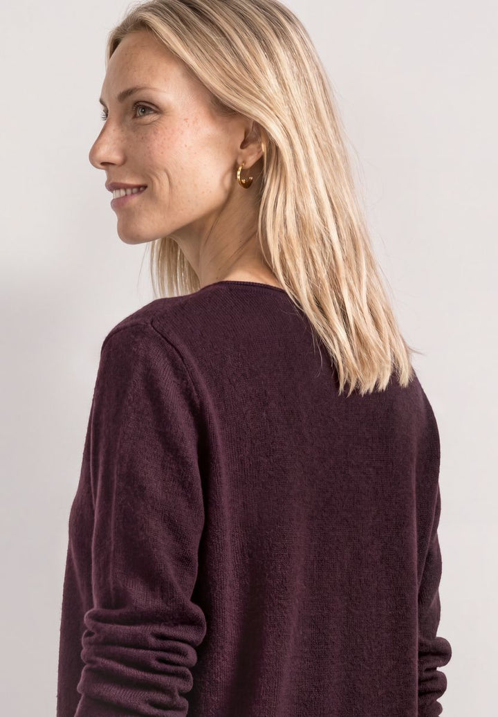 Pullover mit Boat Neck und Rollkanten