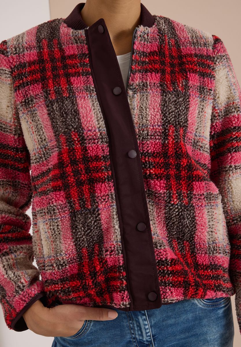 Teddy-Blouson mit Softshelldetails