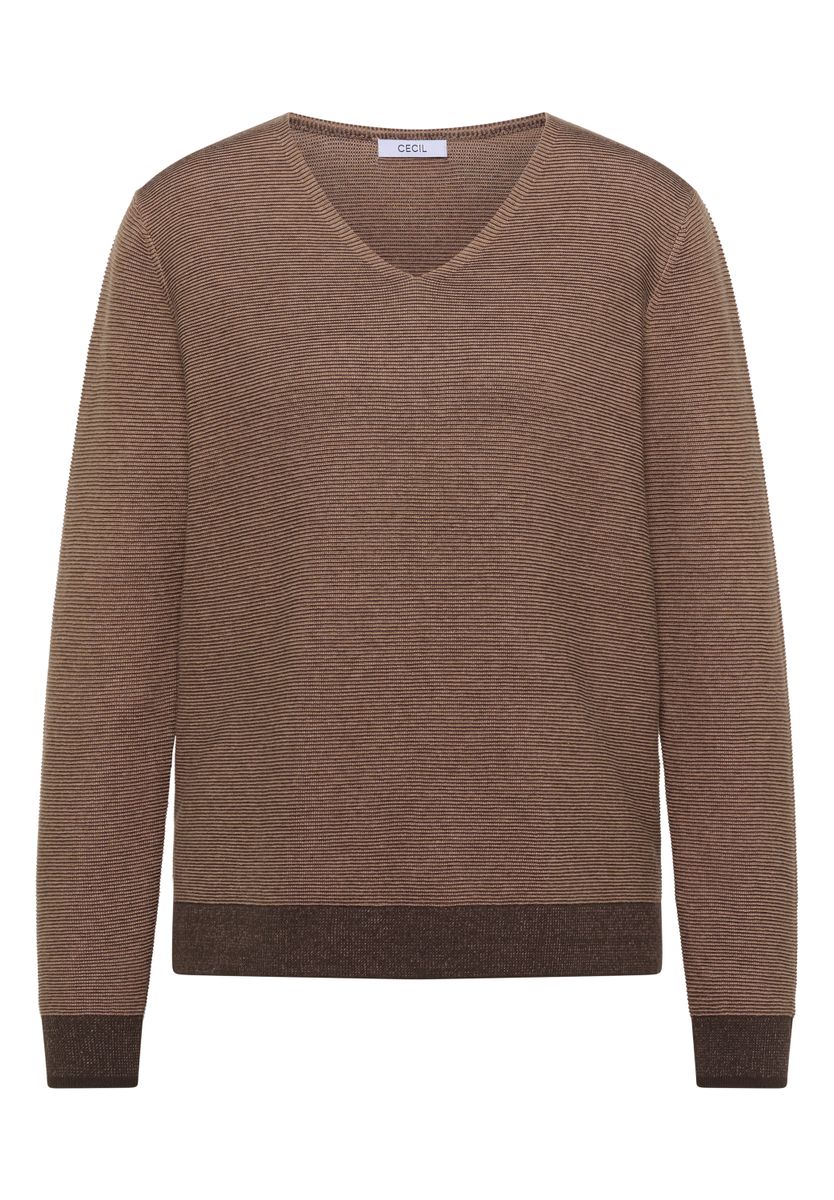 Pullover im Two-Tone-Look mit V-Neck