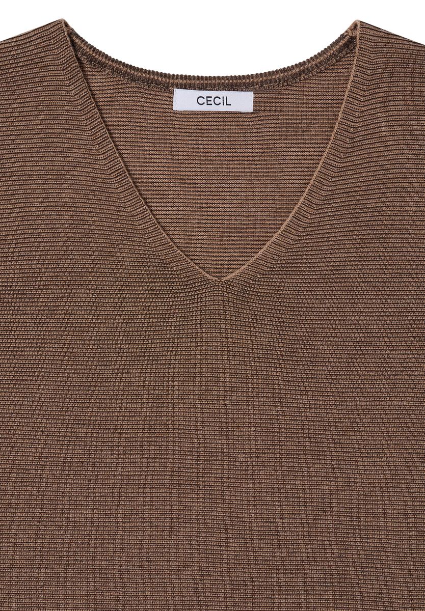 Pullover im Two-Tone-Look mit V-Neck
