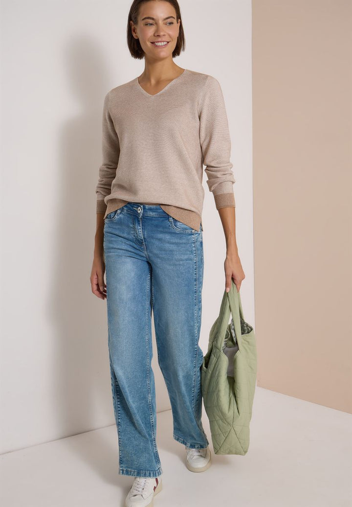 Pullover im Two-Tone-Look mit V-Neck