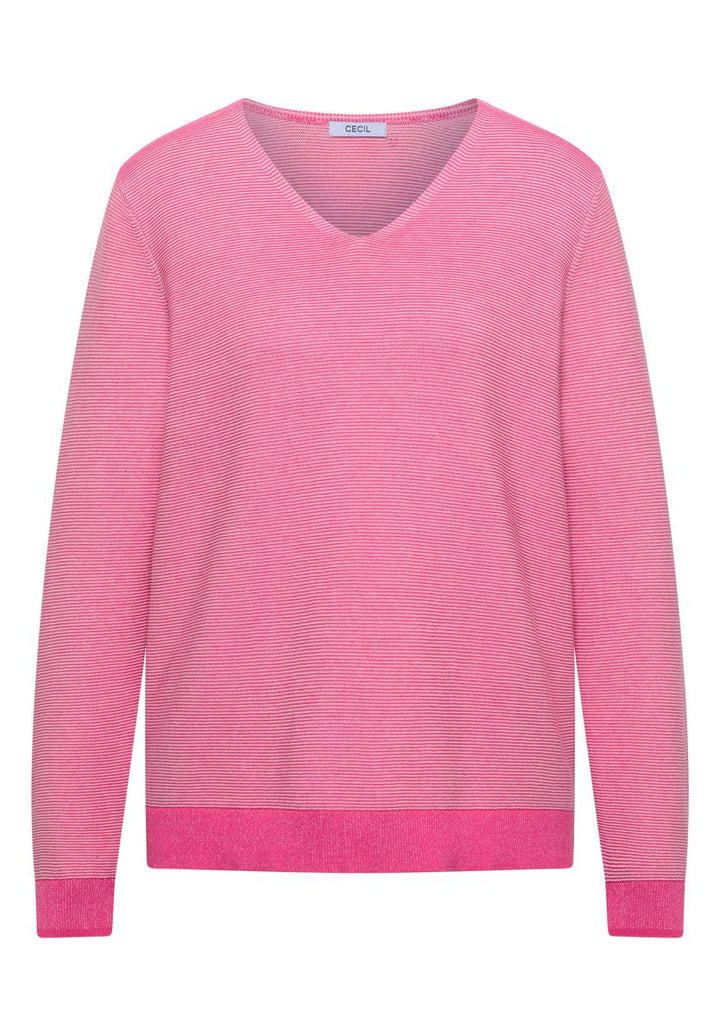 Pullover im Two-Tone-Look mit V-Neck