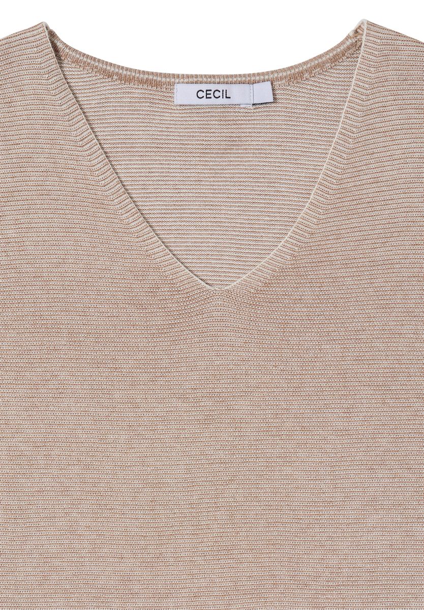 Pullover im Two-Tone-Look mit V-Neck