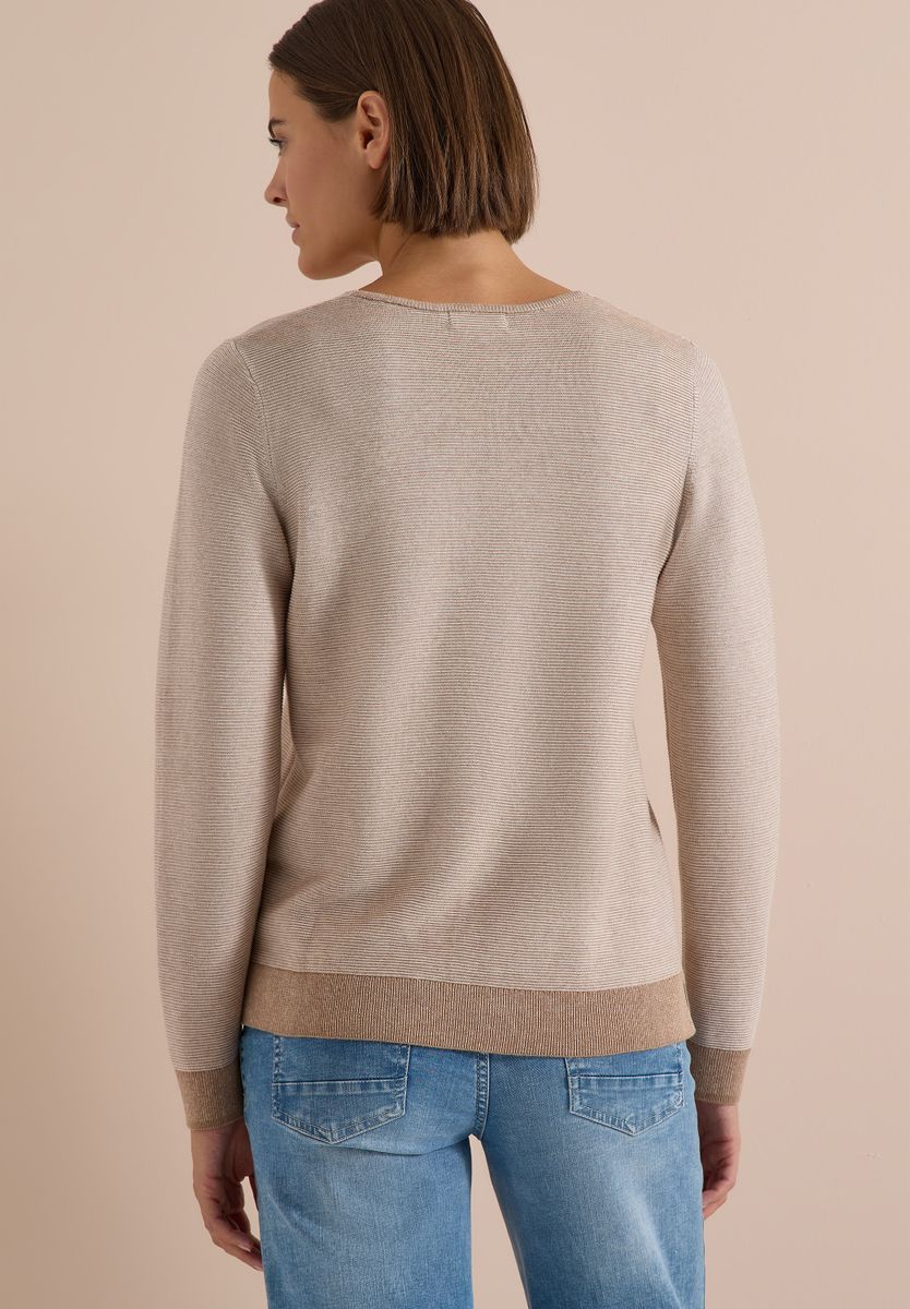 Pullover im Two-Tone-Look mit V-Neck