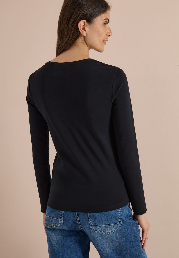 Basic Langarm Shirt mit Rundhals