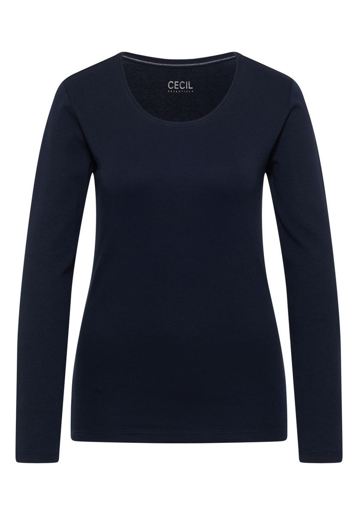 Basic Langarm Shirt mit Rundhals