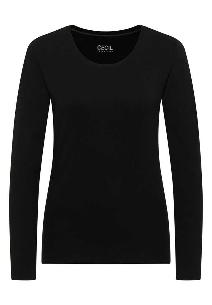 Basic Langarm Shirt mit Rundhals