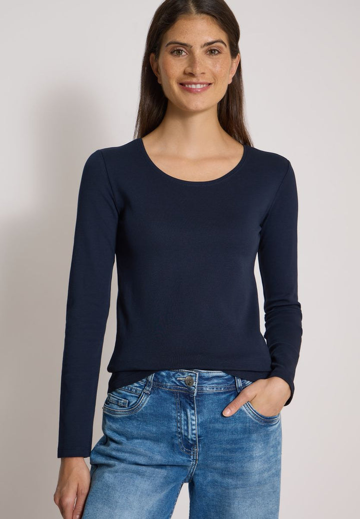 Basic Langarm Shirt mit Rundhals
