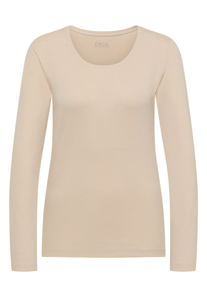 Basic Langarm Shirt mit Rundhals