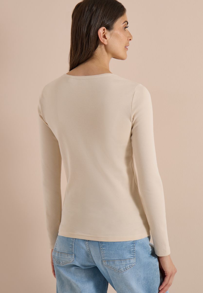 Basic Langarm Shirt mit Rundhals
