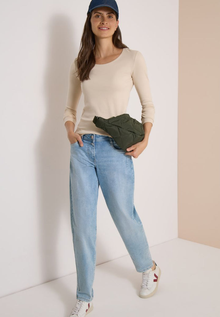 Basic Langarm Shirt mit Rundhals