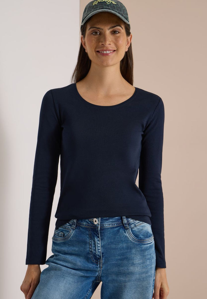 Basic Langarm Shirt mit Rundhals