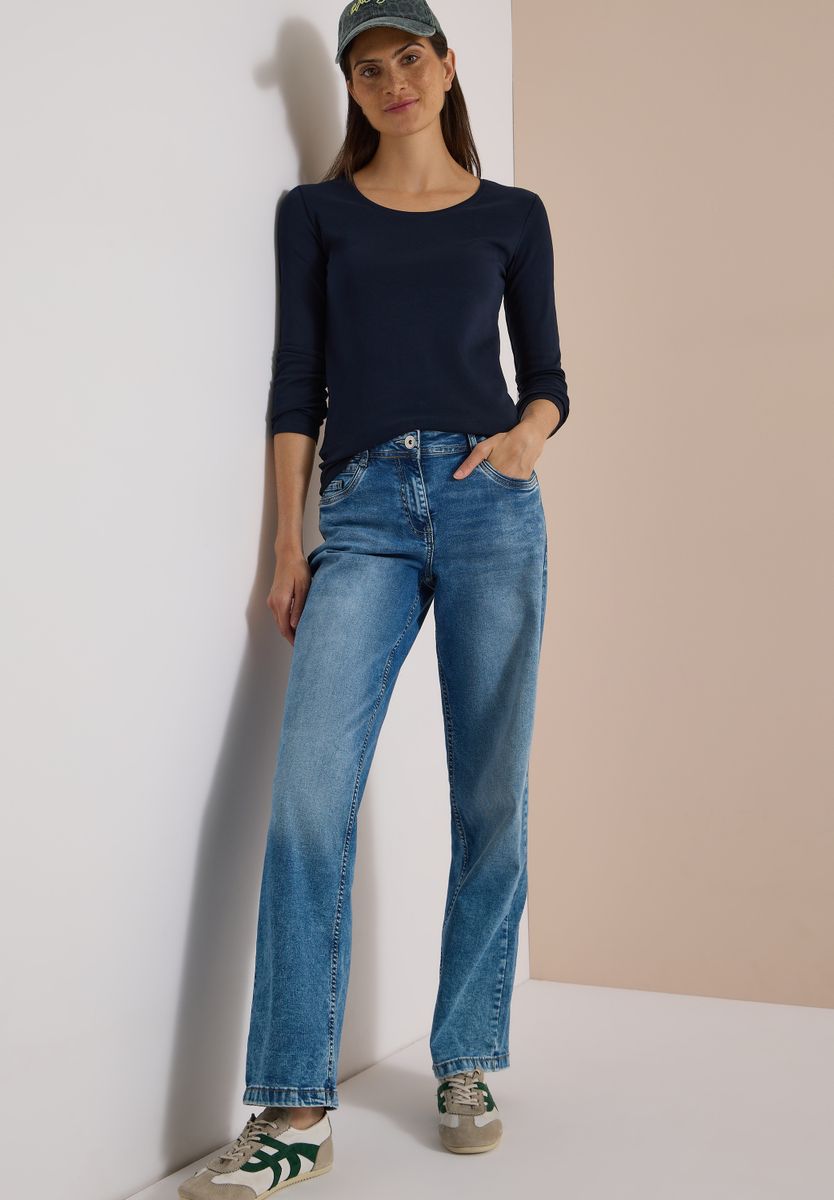 Basic Langarm Shirt mit Rundhals