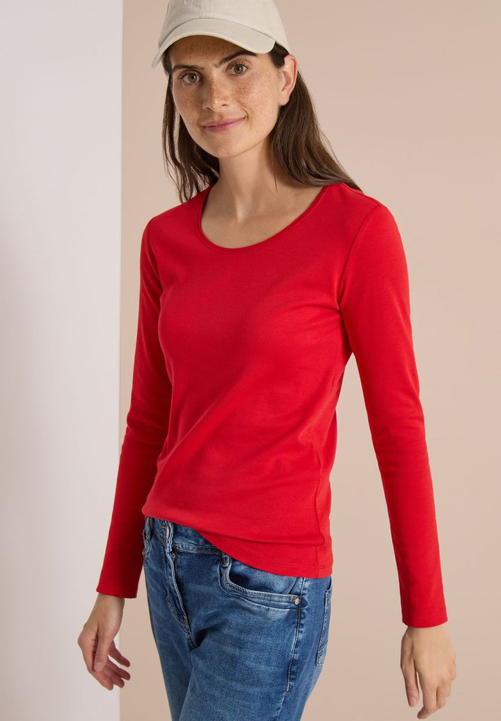 Basic Langarm Shirt mit Rundhals