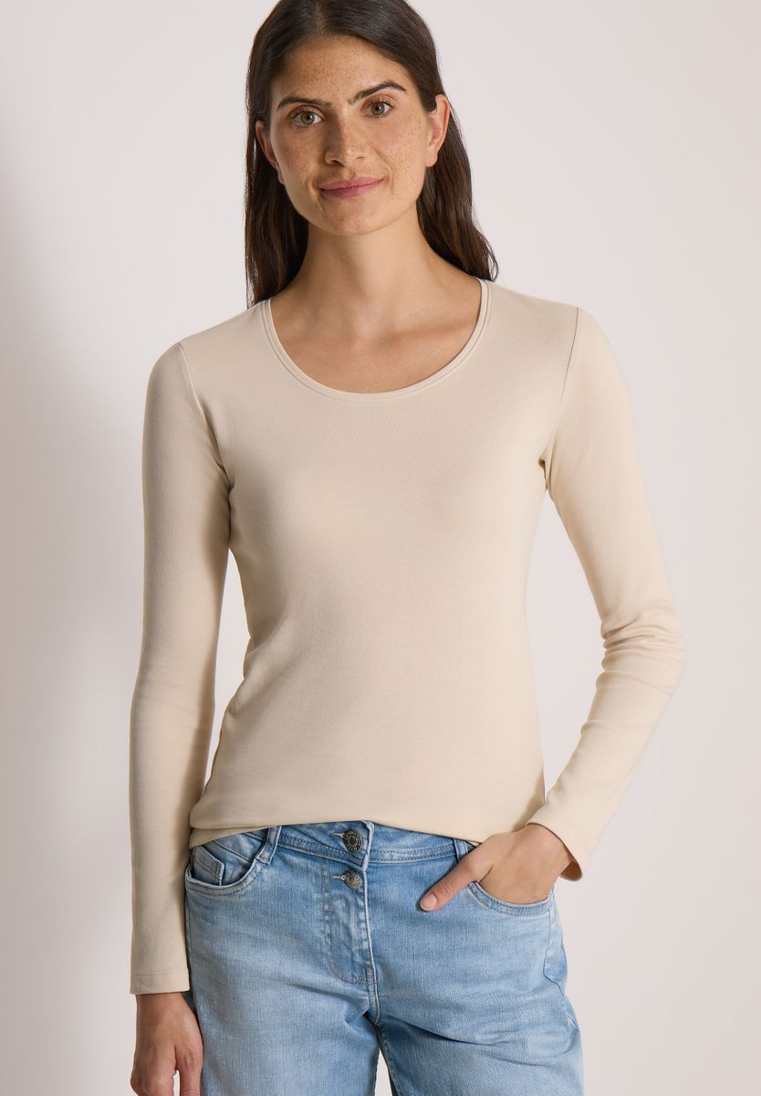 Basic Langarm Shirt mit Rundhals
