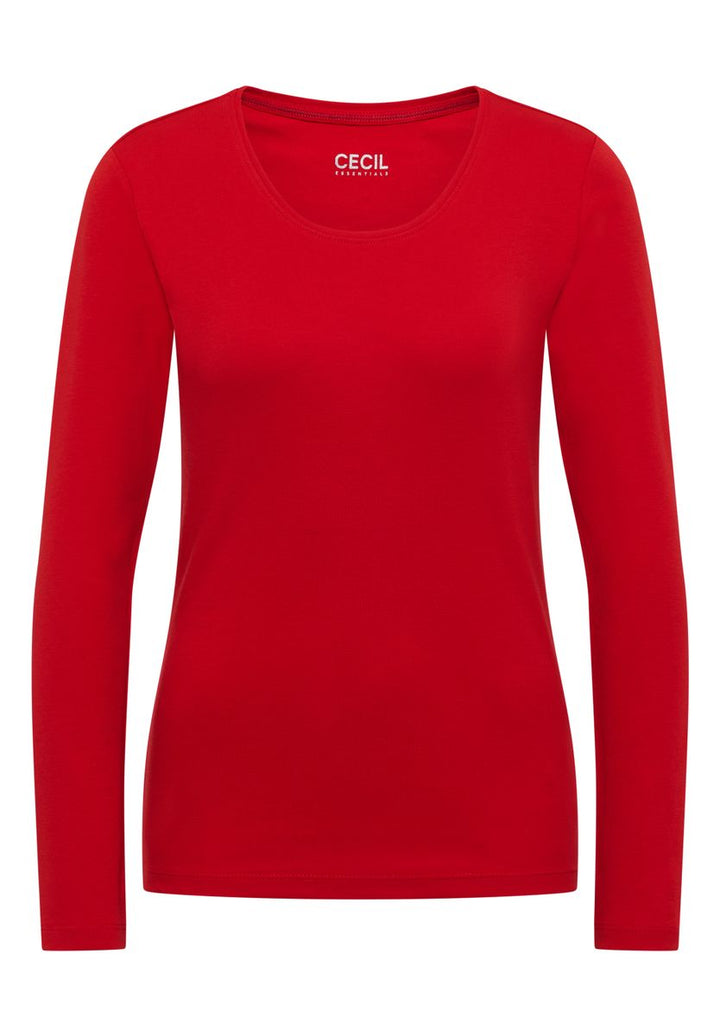 Basic Langarm Shirt mit Rundhals