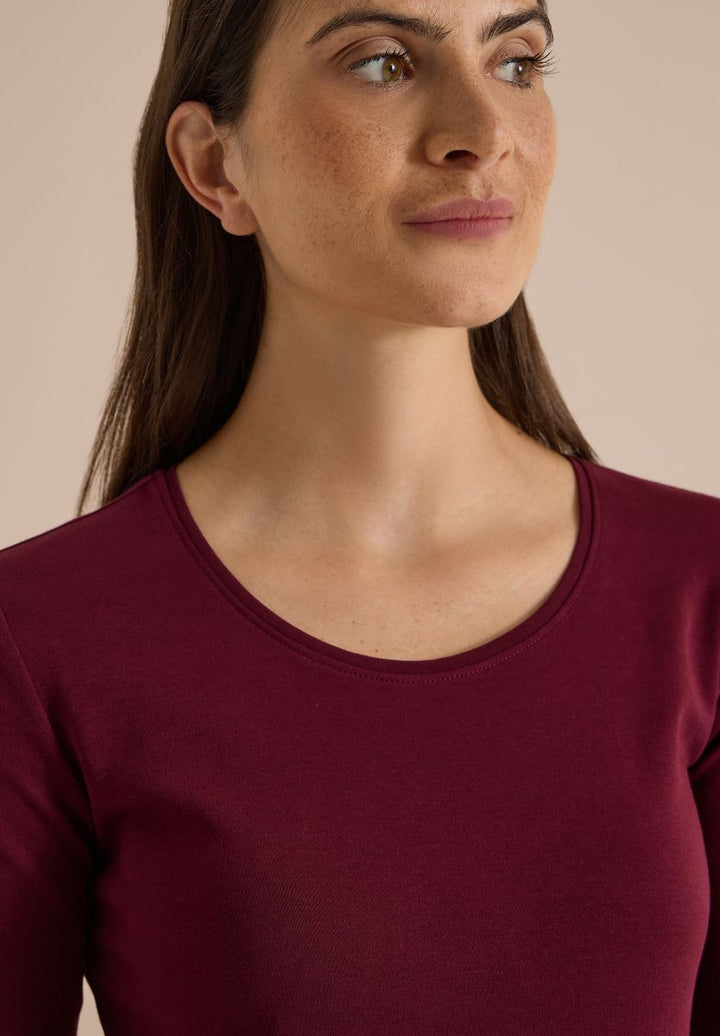 Basic Langarm Shirt mit Rundhals