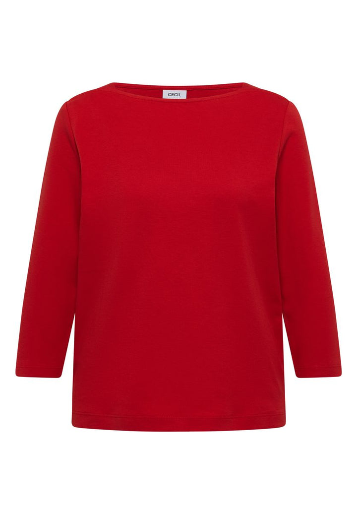 Basic Shirt mit U-Boot-Ausschnitt
