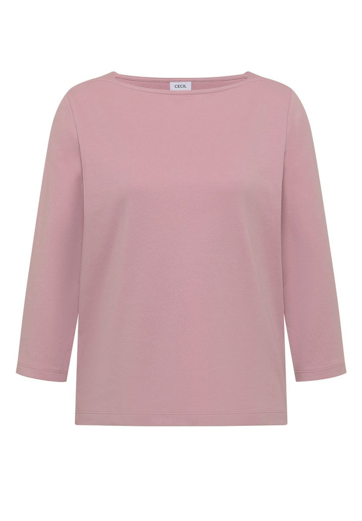 Basic Shirt mit U-Boot-Ausschnitt