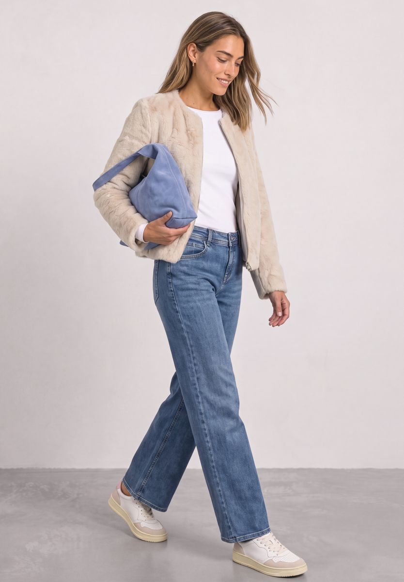 Jacke aus Fake Fur mit Zipper