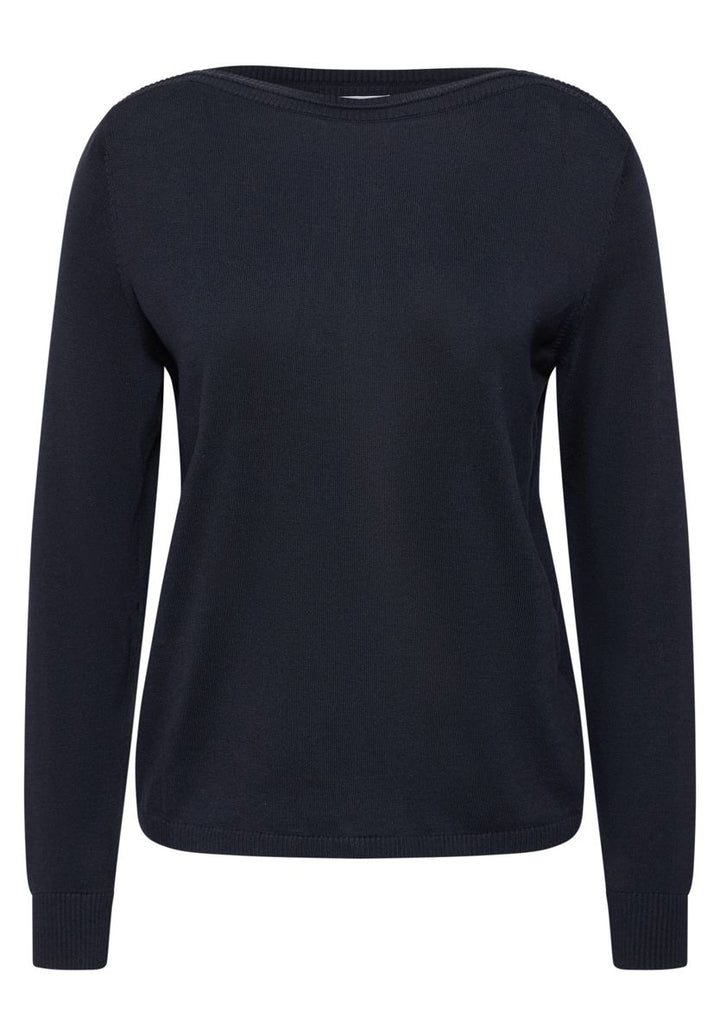 Basic Pullover mit U-Boot-Ausschnitt