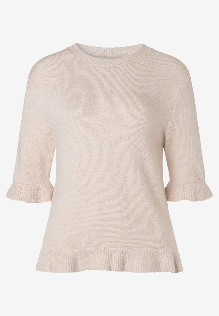 Kurzarmpullover mit Rüschen