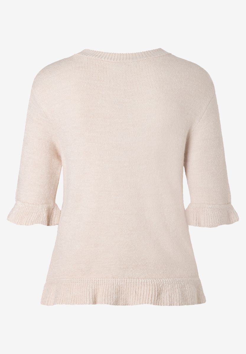 Kurzarmpullover mit Rüschen