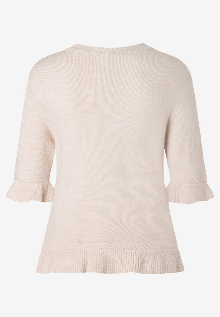 Kurzarmpullover mit Rüschen